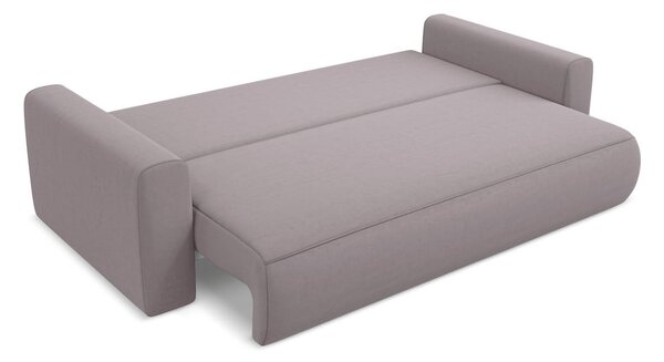 Lawendowa aksamitna rozkładana/ze schowkiem sofa 238 cm Kapua – Makamii