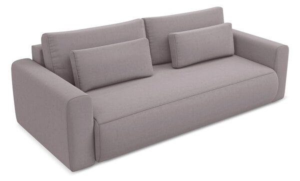 Lawendowa aksamitna rozkładana/ze schowkiem sofa 238 cm Kapua – Makamii