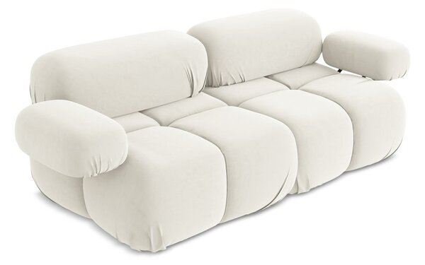 Biała aksamitna sofa modułowa 190 cm Lokua – Makamii