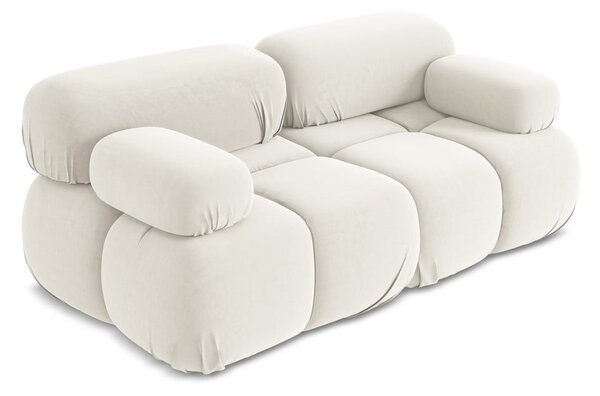 Biała aksamitna sofa modułowa 190 cm Lokua – Makamii