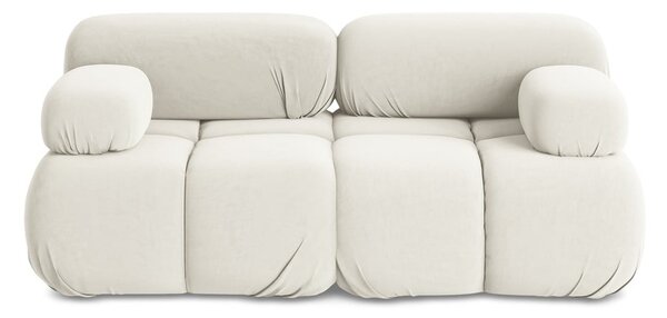 Biała aksamitna sofa modułowa 190 cm Lokua – Makamii