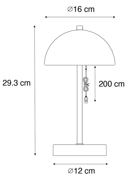 Zestaw 2 lamp stołowych zewnętrznych ciemny brąz ładowalnych z LED z 3-stopniowym ściemnianiem - Keira