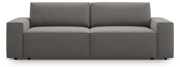 Jasnoszara aksamitna rozkładana/ze schowkiem sofa 247 cm Jodie – Micadoni