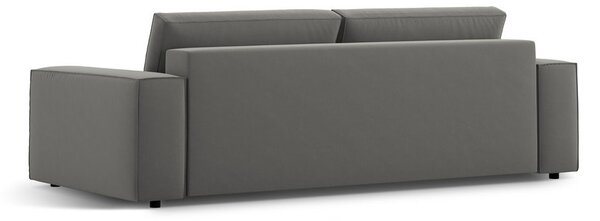 Jasnoszara aksamitna rozkładana/ze schowkiem sofa 247 cm Jodie – Micadoni