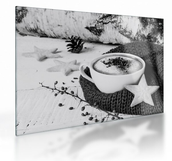 Obraz na szkle - Zimowe cappuccino (70x50 cm)