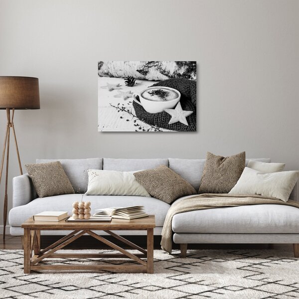Obraz na szkle - Zimowe cappuccino (70x50 cm)