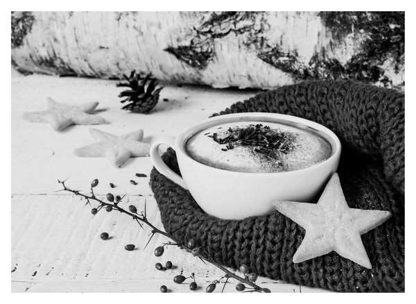 Obraz na szkle - Zimowe cappuccino (70x50 cm)