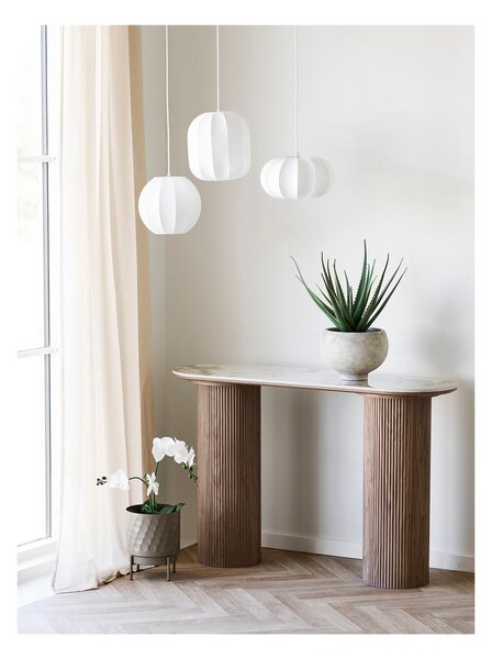 Biała lampa wisząca z tekstylnym kloszem ø 25 cm Coventry – House Nordic