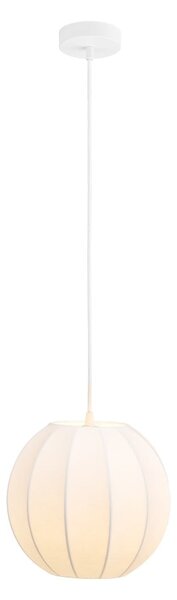 Biała lampa wisząca z tekstylnym kloszem ø 25 cm Coventry – House Nordic