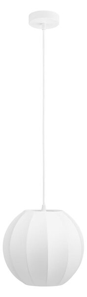 Biała lampa wisząca z tekstylnym kloszem ø 25 cm Coventry – House Nordic