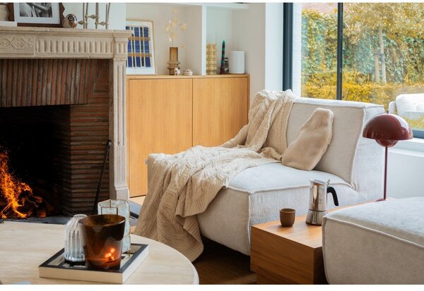 Koc z mikropluszu w kolorze kości słoniowej 130x170 cm Aspen – Tiseco Home Studio