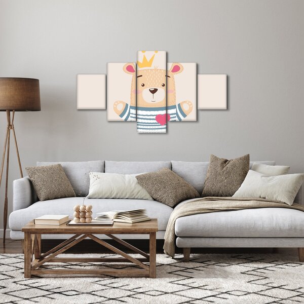 Obraz - Miś z koroną (125x70 cm)