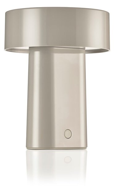 Szarobeżowa plastikowa lampa stołowa LED (wysokość 18 cm) Oblong – Zone
