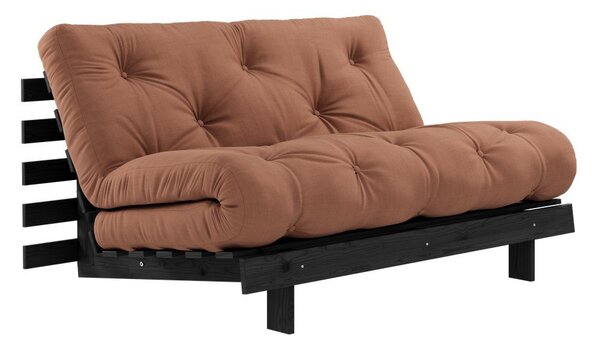 Ceglasta rozkładana sofa 140 cm Roots Black Night – Karup Design