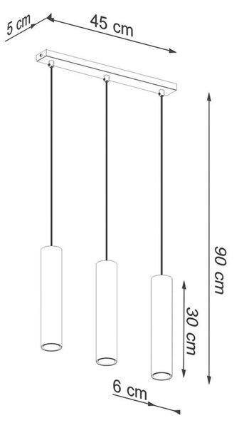 Złota potrójna lampa wisząca sople - 3X A416 F6-W83