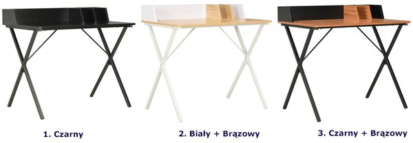 Czarne metalowe biurko z przegródkami P2-T70