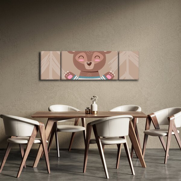 Obraz - Miś w koszulce w paski (170x50 cm)