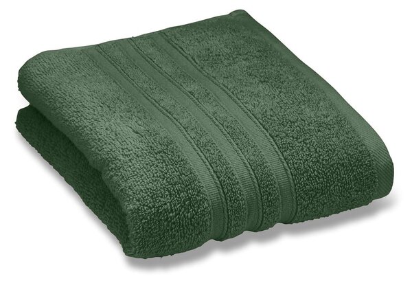 Ciemnozielony bawełniany ręcznik kąpielowy frotte 70x120 cm Zero Twist – Catherine Lansfield