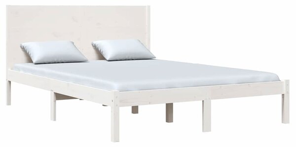 Białe sosnowe łóżko małżeńskie 140x200 - Gunar 5X
