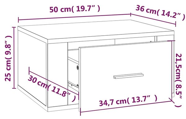 Komplet białych wiszących szafek nocnych P6-M63