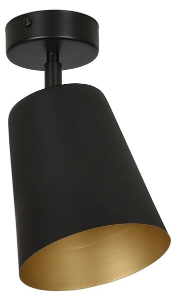 PRISM 1 BLACK-GOLD 406/1 spot plafon sufitowy regulowane klosze czarne złoty środek