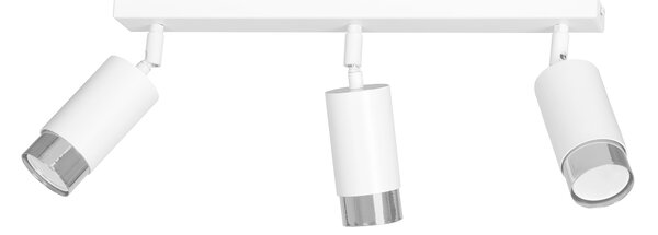 HIRO 3 WHITE-CHROME 962/3 nowoczesny regulowany spot LED sufitowy biało srebrny