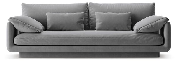 Jasnoszara aksamitna sofa 220 cm Torino – Micadoni