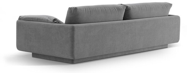 Jasnoszara aksamitna sofa 220 cm Torino – Micadoni