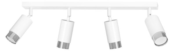 HIRO 4 WHITE-CHROME 962/4 nowoczesny regulowany spot LED sufitowy biało srebrny