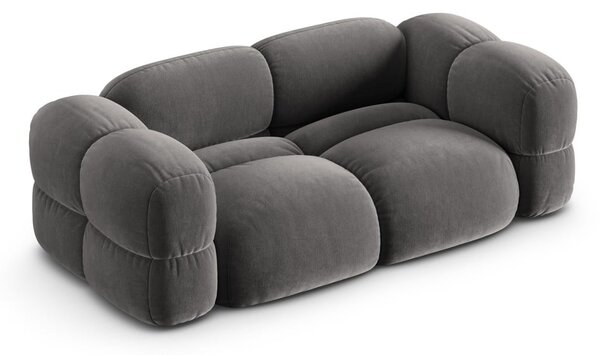 Szara aksamitna sofa 210 cm Loretto – Cosmopolitan Design