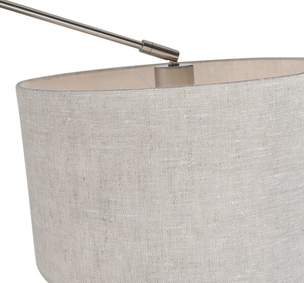 Stalowa lampa wisząca z kloszem 35 cm jasnoszara regulowana 2-światłowa - Blitz Oswietlenie wewnetrzne