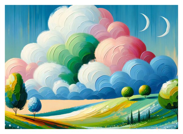 Obraz - Krajobraz z chmurą (70x50 cm)