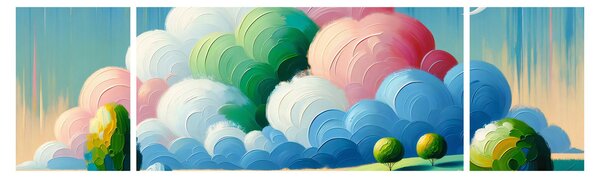 Obraz - Krajobraz z chmurą (170x50 cm)