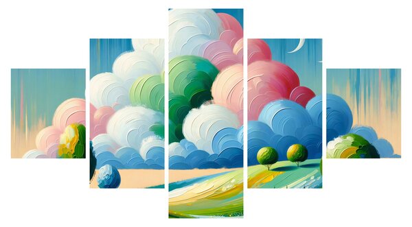 Obraz - Krajobraz z chmurą (125x70 cm)