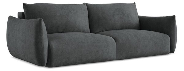 Ciemnoszara rozkładana sofa z tkaniny szenilowej 230 cm Leila – Makamii
