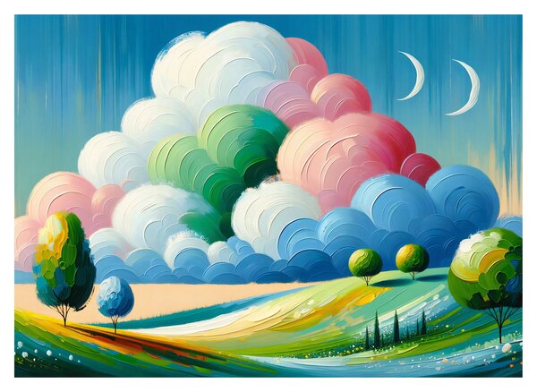 Obraz na szkle - Krajobraz z chmurą (70x50 cm)