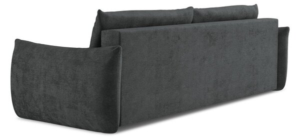 Ciemnoszara rozkładana sofa z tkaniny szenilowej 230 cm Leila – Makamii