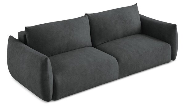 Ciemnoszara rozkładana sofa z tkaniny szenilowej 230 cm Leila – Makamii