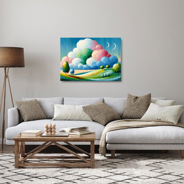 Obraz na szkle - Krajobraz z chmurą (70x50 cm)