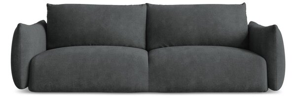 Ciemnoszara rozkładana sofa z tkaniny szenilowej 230 cm Leila – Makamii