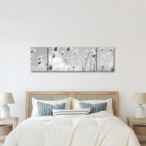 Obraz - Trawa z ogonkiem króliczka Boho (170x50 cm)