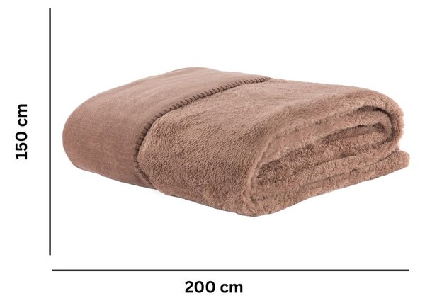 Brązowy koc z mikropluszu 150x200 cm Tomo – Tiseco Home Studio
