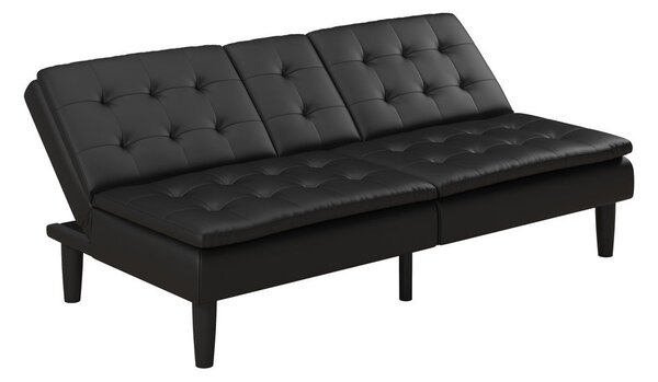 Czarna rozkładana sofa z imitacji skóry 191 cm Maine – Støraa