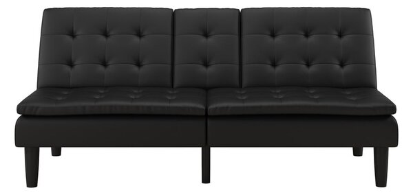Czarna rozkładana sofa z imitacji skóry 191 cm Maine – Støraa