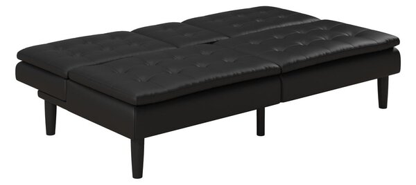 Czarna rozkładana sofa z imitacji skóry 191 cm Maine – Støraa
