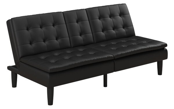 Czarna rozkładana sofa z imitacji skóry 191 cm Maine – Støraa