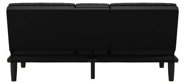 Czarna rozkładana sofa z imitacji skóry 191 cm Maine – Støraa