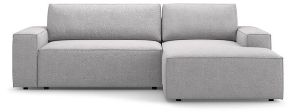 Jasnoszary rozkładany narożnik z materiału bouclé (prawostronny) Jodie – Micadoni Home