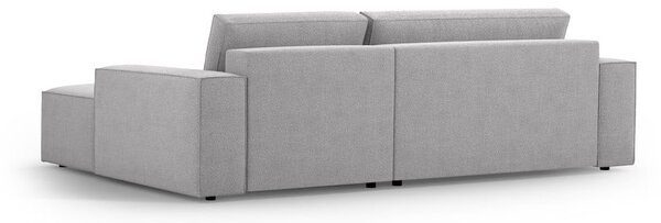 Jasnoszary rozkładany narożnik z materiału bouclé (prawostronny) Jodie – Micadoni Home
