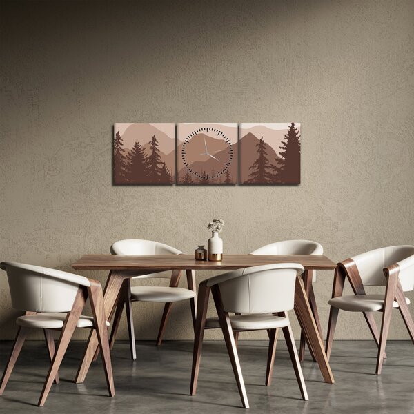 Obraz - Góry Brunatne N⁰2 (z zegarem) (90x30 cm)